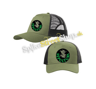 SEPULTURA - Brasil - olivovočierna sieťkovaná šiltovka model "Trucker Cap"