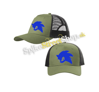 SONIC THE HEDGEHOG - Face - olivovočierna sieťkovaná šiltovka model "Trucker Cap"