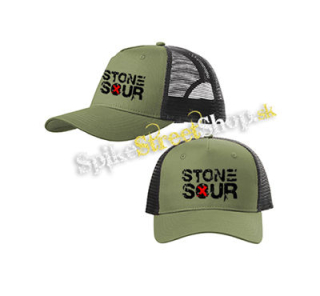 STONE SOUR - Logo - olivovočierna sieťkovaná šiltovka model "Trucker Cap"