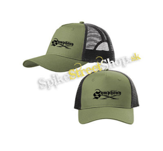 SYMPHONY X - Logo - olivovočierna sieťkovaná šiltovka model "Trucker Cap"