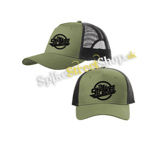 THE STROKES - Logo Band - olivovočierna sieťkovaná šiltovka model "Trucker Cap"