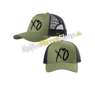 THE WEEKND - XO Logo - olivovočierna sieťkovaná šiltovka model "Trucker Cap"