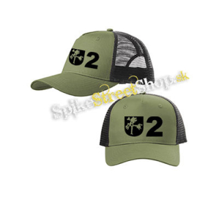 U2 - Logo Tree - olivovočierna sieťkovaná šiltovka model "Trucker Cap"