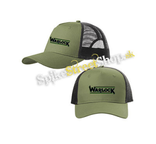 WARLOCK - Logo - olivovočierna sieťkovaná šiltovka model "Trucker Cap"