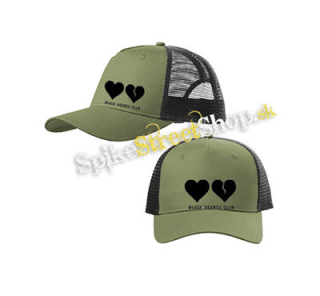 YUNGBLUD - Black Hearts Club - olivovočierna sieťkovaná šiltovka model "Trucker Cap"