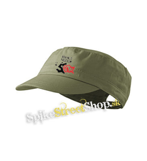 AGAINST FASCISM - olivová šiltovka army cap