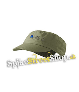 AMONG US - Blue White Logo - olivová šiltovka army cap