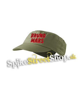 BRUNO MARS - Logo - olivová šiltovka army cap