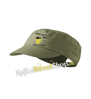 DNES NEMAM CAS, IDEM NA PIVO - olivová šiltovka army cap