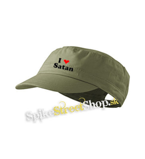 I LOVE SATAN - olivová šiltovka army cap