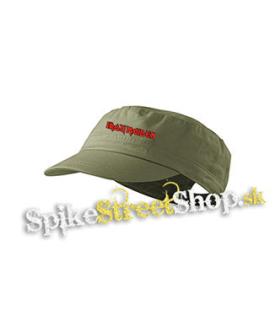 IRON MAIDEN - Red Logo 2 - olivová šiltovka army cap
