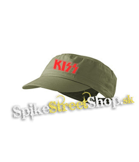 KISS - Red Logo - olivová šiltovka army cap