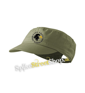 LIVE FREE RIDE HARDCORE EAGLE - olivová šiltovka army cap