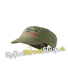 LUNATIC GODS - Listen To Metal Stay Free Motive 2 - olivová šiltovka army cap