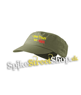 MAKE PEACE NOT HATE - olivová šiltovka army cap