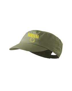 NIRVANA - Big Smile Motive 2 - olivová šiltovka army cap