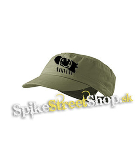 NIRVANA - Smile - olivová šiltovka army cap