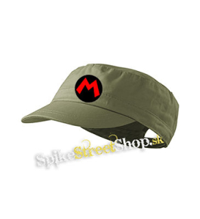 SUPER MARIO - Red Logo Crest - olivová šiltovka army cap