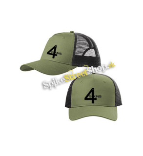 4 SKINS - Logo - olivovočierna sieťkovaná šiltovka model "Trucker Cap"