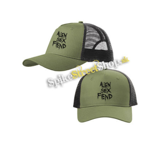 ALIEN SEX FIEND - Logo - olivovočierna sieťkovaná šiltovka model "Trucker Cap"