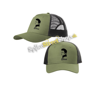 ELVIS PRESLEY - Portrait - olivovočierna sieťkovaná šiltovka model "Trucker Cap"