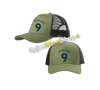 ERLING HAALAND - 9 BLUE - olivovočierna sieťkovaná šiltovka model "Trucker Cap"