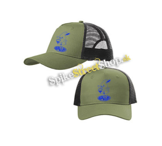 NEWJEANS - Logo & Bunny - olivovočierna sieťkovaná šiltovka model "Trucker Cap"