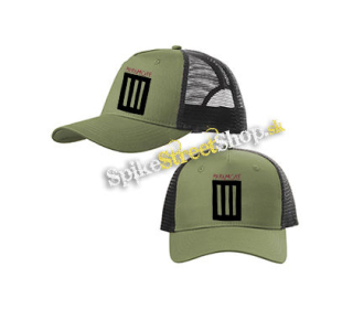 PARAMORE - 3 Bar - olivovočierna sieťkovaná šiltovka model "Trucker Cap"