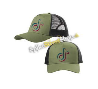 TIK TOK - Znak - olivovočierna sieťkovaná šiltovka model "Trucker Cap"