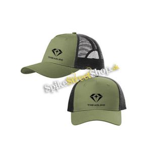 TREASURE - Logo Kpop Band - olivovočierna sieťkovaná šiltovka model "Trucker Cap"
