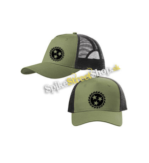 WHITECHAPEL - Logo Crest - olivovočierna sieťkovaná šiltovka model "Trucker Cap"