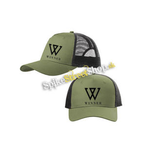 WINNER - Logo K-Pop Band Motive 1 - olivovočierna sieťkovaná šiltovka model "Trucker Cap"
