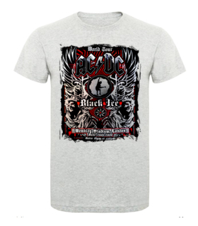 AC/DC - World Tour Live Black Ice - sivé pánske tričko