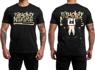 NAUGHTY BY NATURE - Band Poster - čierne pánske tričko