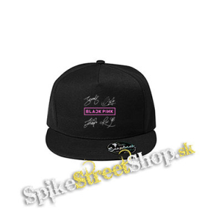 BLACKPINK - Logo & Signature - čierna šiltovka model "Snapback"
