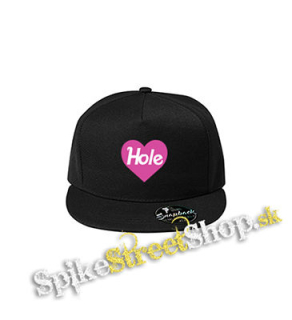HOLE - Pink Logo Heart - čierna šiltovka model "Snapback"