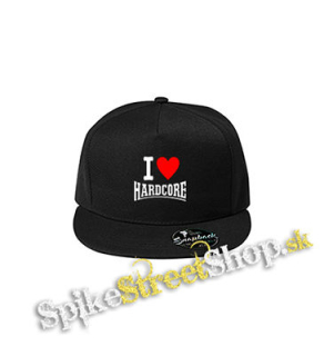 I LOVE HARDCORE - čierna šiltovka model "Snapback"