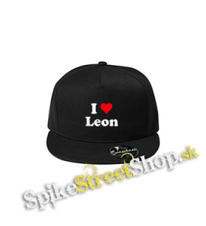 I LOVE LEON - čierna šiltovka model "Snapback"