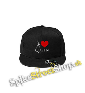 I LOVE QUEEN - čierna šiltovka model "Snapback"