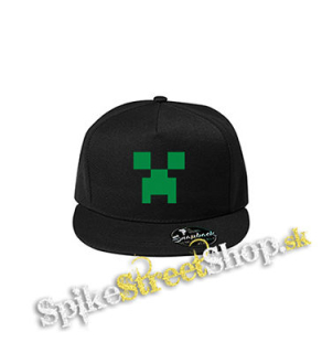 MINECRAFT - Green Creeper - čierna šiltovka model "Snapback"