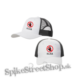 ACAB - Pictogram - bieločierna sieťkovaná šiltovka model "Trucker Cap"