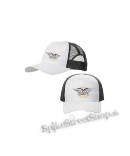 AEROSMITH - bieločierna sieťkovaná šiltovka model "Trucker Cap"