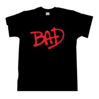 MICHAEL JACKSON - BAD Red Slogan - čierne detské tričko