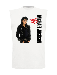 MICHAEL JACKSON - Bad - biele pánske tričko bez rukávov