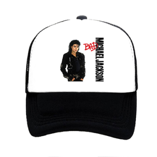 MICHAEL JACKSON - Bad - čiernobiela sieťkovaná šiltovka model "Trucker"