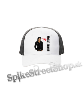 MICHAEL JACKSON - Bad - bieločierna sieťkovaná šiltovka model "Trucker Cap"