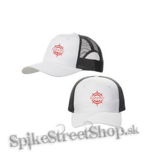 CARPATHIAN FOREST - Red Logo - bieločierna sieťkovaná šiltovka model "Trucker Cap"
