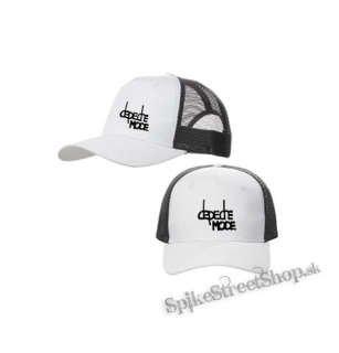 DEPECHE MODE - Logo People Are People - bieločierna sieťkovaná šiltovka model "Trucker Cap"
