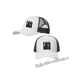 ENTOMBED - Left Hand Path - bieločierna sieťkovaná šiltovka model "Trucker Cap"