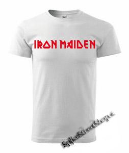 IRON MAIDEN - Red Logo - biele pánske tričko
